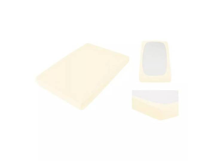 Living Home - Topper Elastic Jersey Fixleintuch Topper, 200X200CM, Vanilla