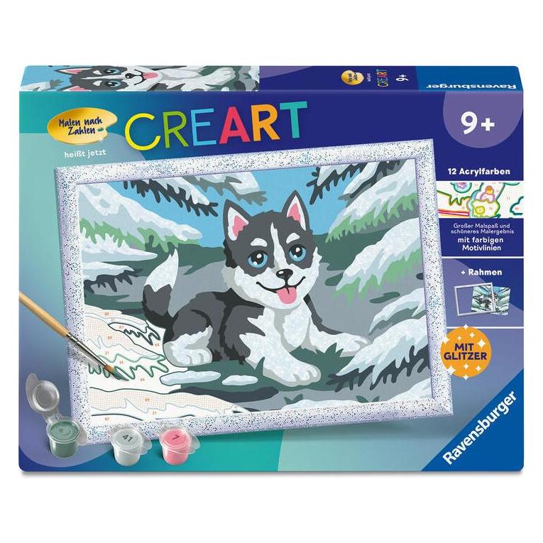 Ravensburger CreArt, Malen nach Zahlen Kinder - Frecher Husky (4005555231202-4005555231202)