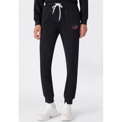 Jogginghose CHAMPION "SPORTWEAR JOGGERS Slim Fit", Damen, Gr. L, N-Gr, nbk, Obermaterial: 55% Baumwolle, 45% Polyester, Hosen Jogginghose, im Slim Fit, formstabile Qualität, aus Baumwolle und Polyester