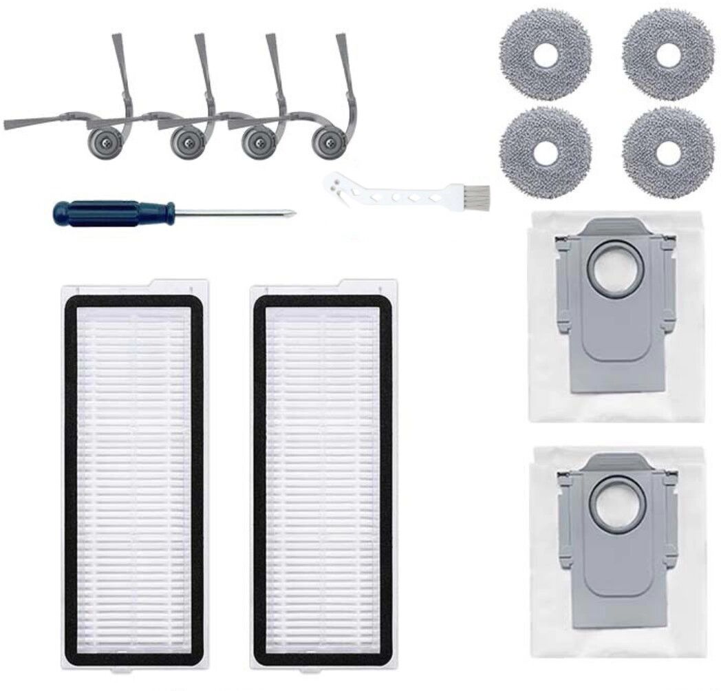 INF Robotersauger Zubehörset, kompatibel mit Roborock P20 Pro – Ersatz-Seitenbürsten, Filter, Staubbeutel, Wischlappen und