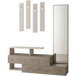 Garderobe Ramda ca. 137x154x35 cm Mokka