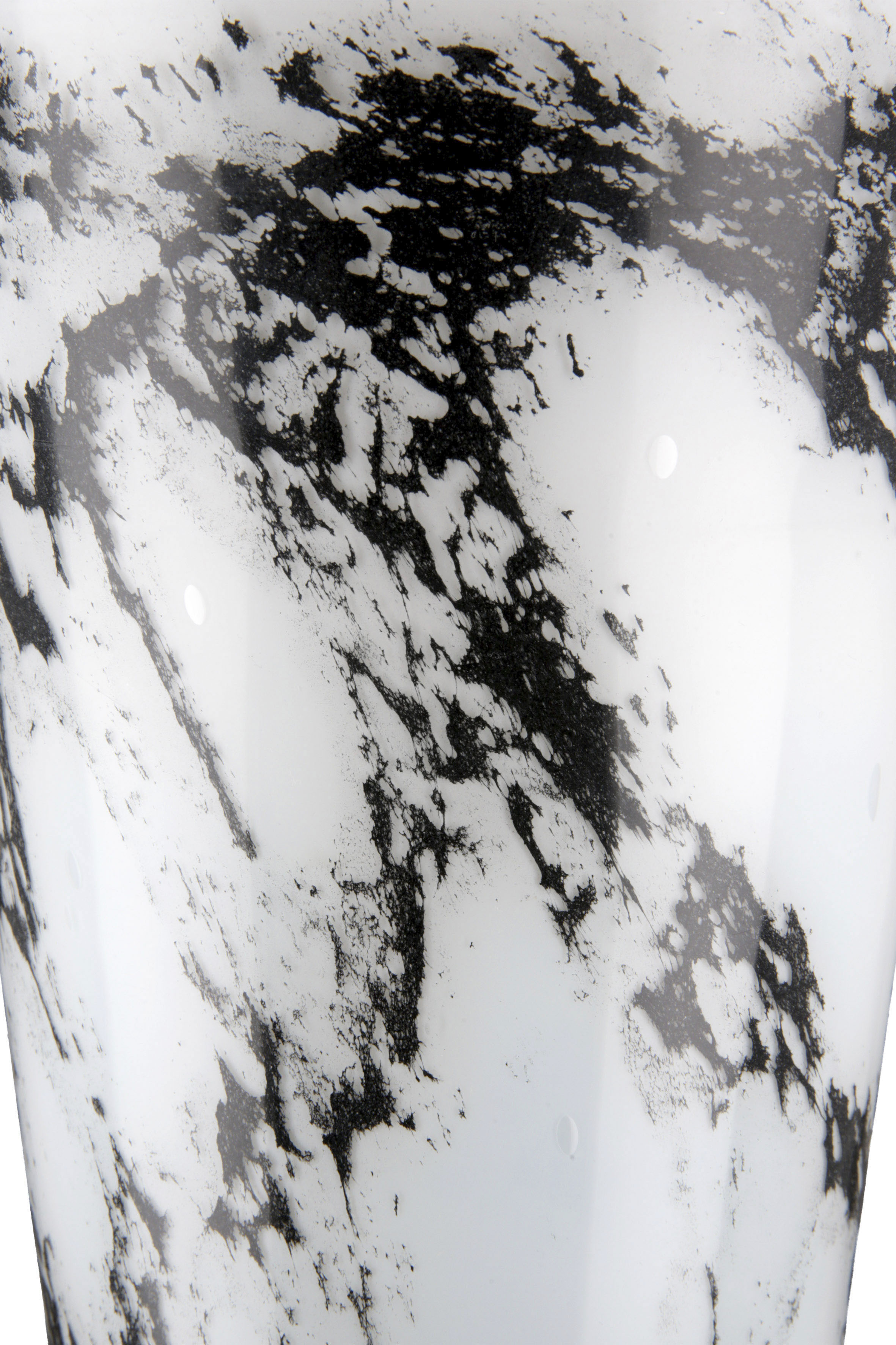Tischvase CASABLANCA BY GILDE "Pokal Vase Trophy, mit Marmorfinish", schwarz-weiss (schwarz, weiß), H:45cm Ø:16cm, Glas, Vasen, Tischvase, dekorative Vase aus Glas, Blumenvase schwarz, weiß B/H/T: 45cm Ø 16cm