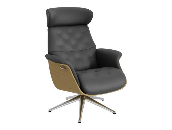 Sessel Fashion Volden, Flexlux, nature jade black, Leder