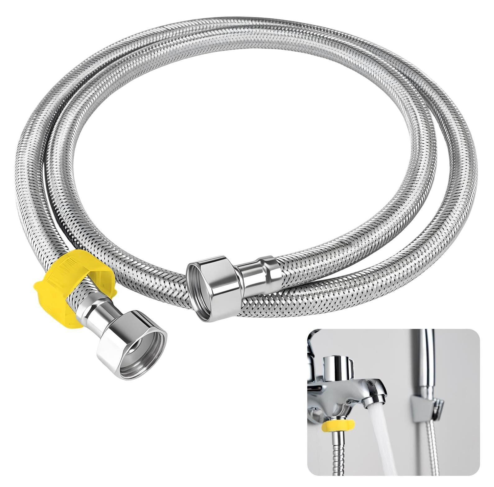 Solidchoice Flexibele wateraansluchtslang 1/2 inch, 30 cm, roestvrij staal met mini-sleutel