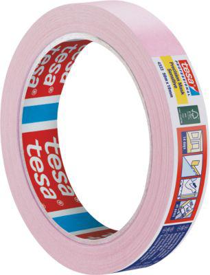 tesa Präzisionskrepp Sensitiv 4333, 19 mm × 50 m, hellrosa – scharfe Kanten, für empfindliche Oberflächen