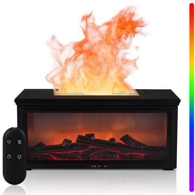 Value Selection 280ml Fireplace Humidifier And Essential Oil Diffuser With 7 Color Light black