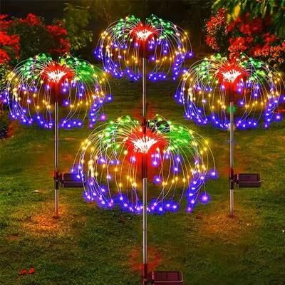 Uplift Essentials LED Solar Firework Lights Waterproof Garden Decor multicolor