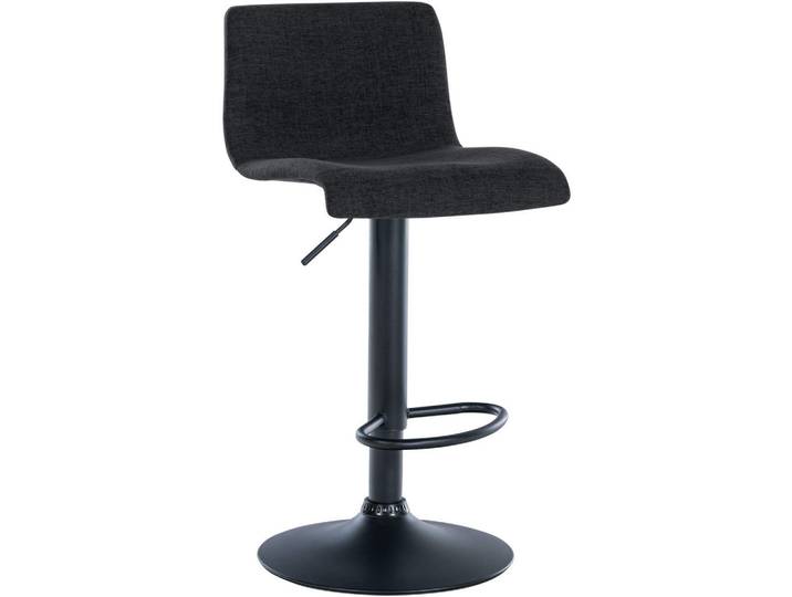CLP Barhocker Stoff Schwarz, Metall, 39x84x36 cm, Esszimmer, Barmöbel, Barhocker
