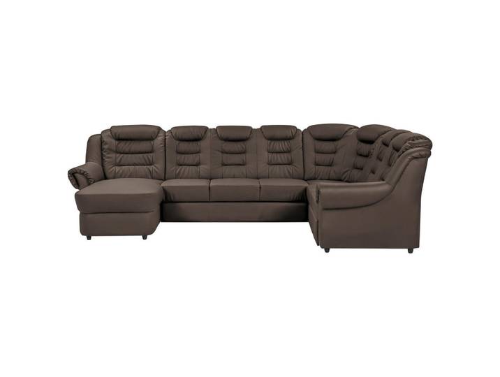 Livetastic Wohnlandschaft, Braun, Kunststoff, 7-Sitzer, U-Form, 333x216 cm, Made in EU, seitenverkehrt erhältlich, Hocker Rücken echt, Armteil links, rechts, Wohnzimmer, Sofas & Couches, Wohnlandschaften, Wohnlandschaft U-Form