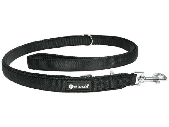 Hundeleine Mesh verstb.Führleine schwarz M , schwarz, B:2,5cm L:2,3m, Kunststoff, Leinen, Hundeleine