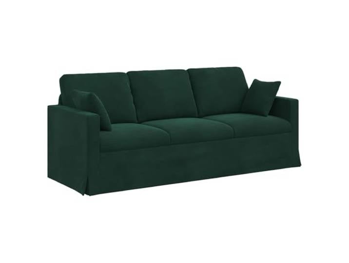 KUTYWEXFM Modular 3-Sitzer Sofa Samt Dunkelgrün 198x78x80 cm Couch Zweitheiliges Design für flexible Raumkonfigurationen in Schlafzimmer oder Gästezimmer mit robustem Metallgestell.