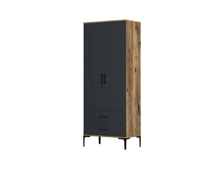 Armoire 2 portes en bois marron noyer