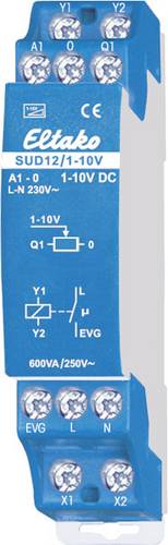 Eltako 21100802 Hutschienen Dimmer Geeignet für Leuchtmittel: Leuchtstofflampe, Halogenlampe Blau