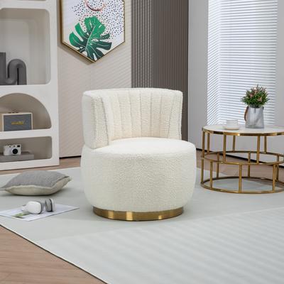 TOSWIN Modern Barrel Accent Sofa Chair with 360 Degree Swivel for Living Room, Green