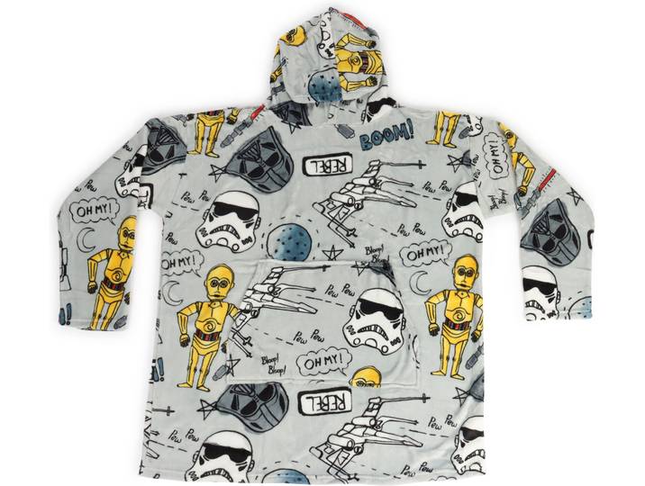 Wohndecke STAR WARS Star Wars Retro-Flair , grau, B:86cm L:96cm, Polyester, Wohndecken, Wohndecke