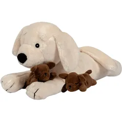 Plüschhund mit zwei Welpen