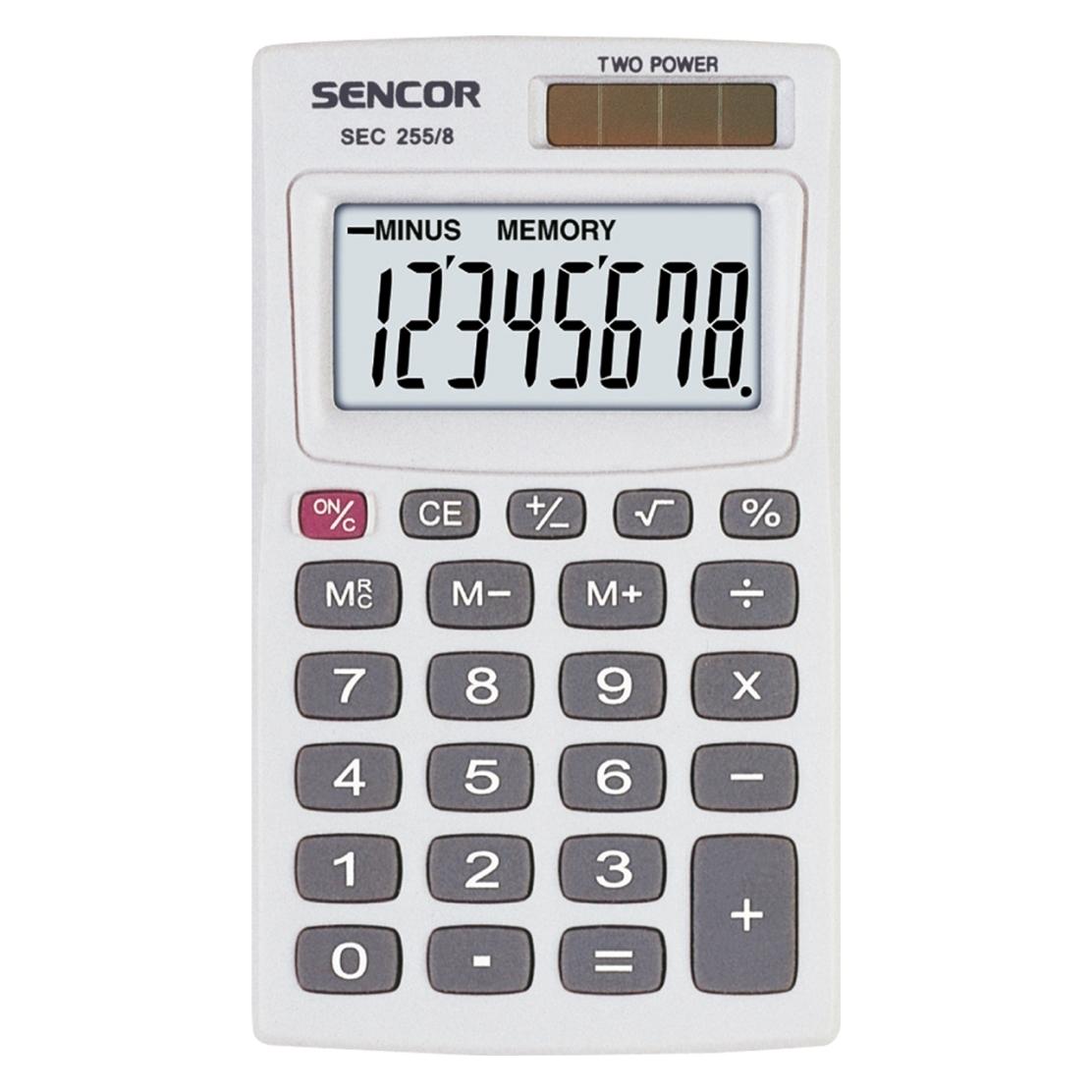 Sencor SEC 255 / Taschenrechner / 8-stelliges LCD-Display / 1xLR41 (Batteriebetrieb) (8590669044917)