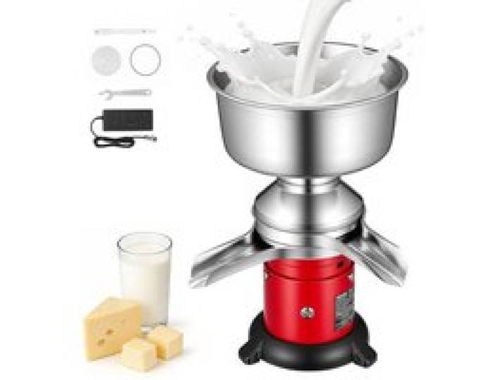 Écrémeuse Électrique 60 L/h Séparateur Centrifuge de Crème en Inox 304 Bol de 4 5 L Centrifugeuse à Lait 40 W 10 500 tr/min