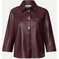 Hemdbluse im Leder-Look Braun 36