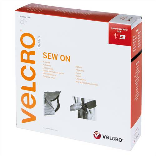 VELCRO Klettband zum Aufnähen, Haken & Flausch 50mm x 10m Schwarz