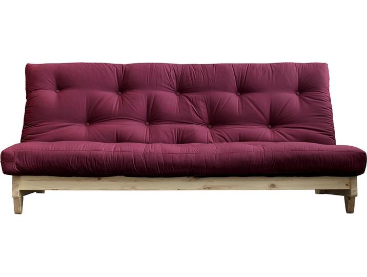 Schlafsofa KARUP DESIGN Fresh , bunt (bordeauxrot), Gestell natur, Sofas, Schlafsofa, inkl. Futonmatratze