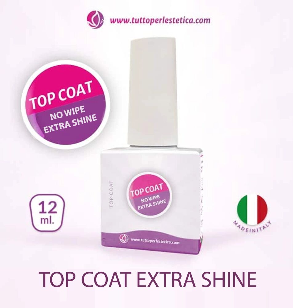 Tuttoperlestetica Top Coat Extra Shine no wipe extra gloss Lucida e Ripara da 12 ML Hema e TPO Free