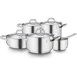 Barazzoni Kochtopfset Chef Line, Pfannenset + Topfset, Silber