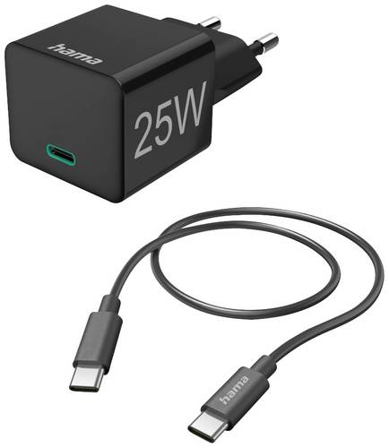 Hama Mini 25W USB Ladegerät 25W 1x USB-C Schwarz Innenbereich