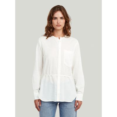 Langarmshirt G-STAR "Regular Shirt", Damen, Gr. L, weiß (milk), Obermaterial: 100% Baumwolle, Shirts Langarmshirt