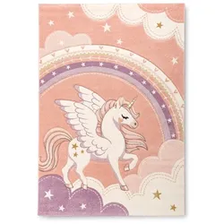 Kinderteppich Kids 133 x 190 cm Polypropylen Rosa Rose