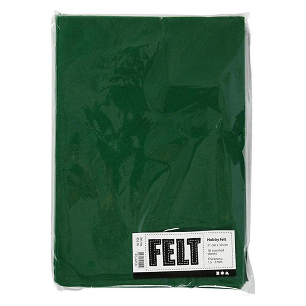Creativ Company Hobbyvilt Groen A4, 10 Vellen (29.70 x 21 cm) (45516)