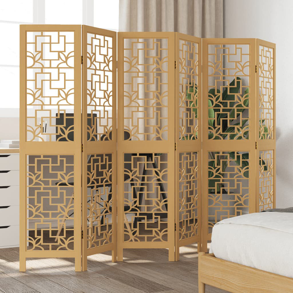 Latitude Vive Chassidi Solid Wood Accent Room Divider Brown 160cm H x 215cm W