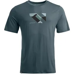 Ortovox, Herren, Funktionsshirt, 140 Cool Landscape TS (S), Blau, Türkis