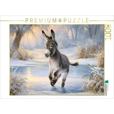 CALVENDO Puzzle Esel auf dem Eis | 1000 Teile Lege-Größe 64x48cm Foto-Puzzle für glückliche Stunden, von , Calvendo Puzzle