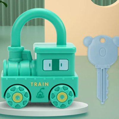 Uplifted Trends Baby Learning Lock With Key Montessori Educational Toy For Number Matching & Sensory Play light Green