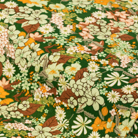 Viskose-Blusenstoff / Javanaise "Blümchen", grün-color