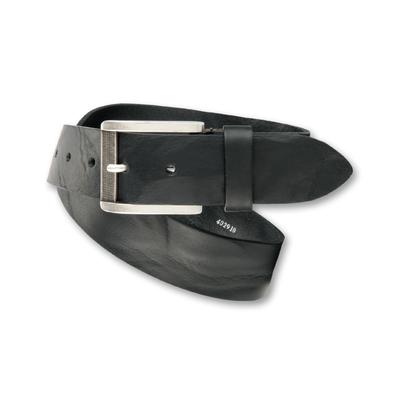 Ledergürtel BERND GÖTZ "Ledergürtel mit lebendiger Struktur und Schattenkanten", Herren, Gr. 85, schwarz, Rindsleder, Gürtel Ledergürtel