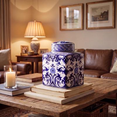 Storied Home Decorative Ceramic Ginger Jar with Lid