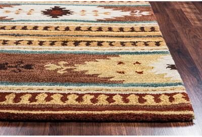 Alora Decor Ryder Rust, Tan, Ivory, and Grey Hand-tufted Wool Rug