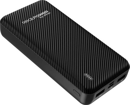 RealPower PB-20000 SE Powerbank 20000 mAh LiPo Schwarz