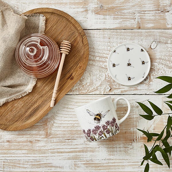 Wrendale Designs 'Flight of the Bumblebee' Bee Mug & Coaster Set