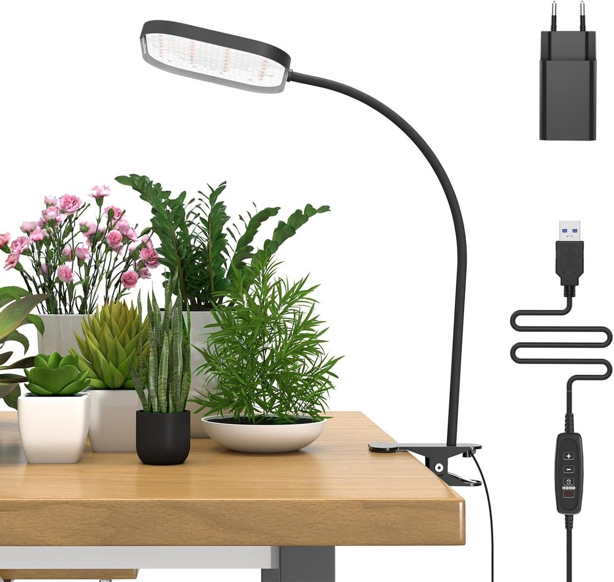Led Groeilamp met Clip voor Plantengroei - 10 Watt - Zwart