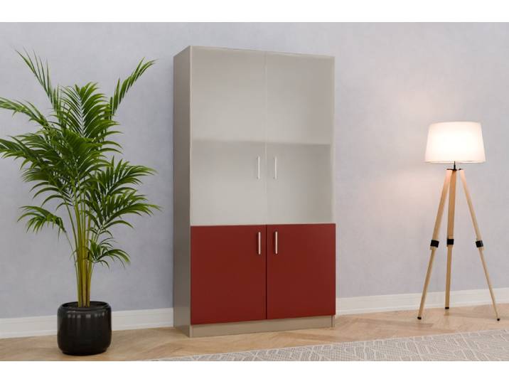 Wohnzimmer Vitrinenschrank nach Maß - RAL 3011 Braunrot - 180x100x42cm - Individuell konfigurieren