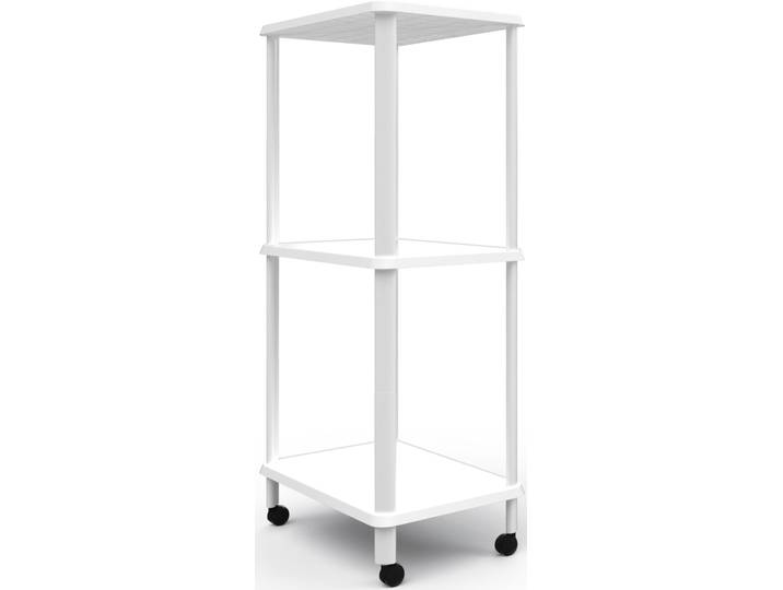 Badregal BISCHOF Amico II , weiss (weiß), B:50cm H:97cm T:30cm, Kunststoff, Regale, Badregal, Stabil, mobil, agil und zu 100% aus recycletem Material.
