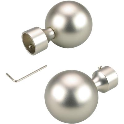Gardinenstangen-Endstück LIEDECO "Kegel mit Rohraufnahme" Gr. 1, silber (chromfarben, matt), L:6cm Ø:4cm, Gardinenstangenendstücke, Gardinenstangen-Endstück, für Gardinenstangen Ø 16 mm