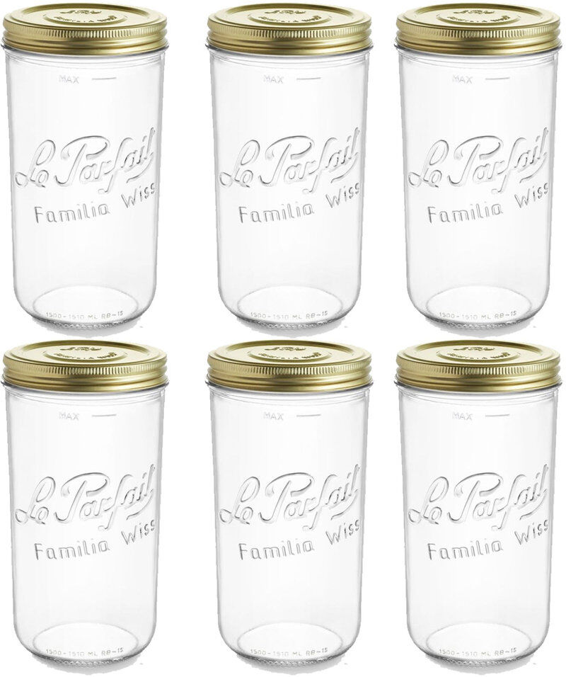 Parfait Familia Wiss Glass Jar - Set of 6 Clear 1500 ml