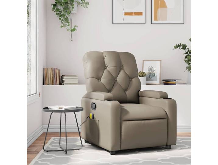 vidaXL Sessel vidaXL Massagesessel Cappuccino-Braun Kunstleder