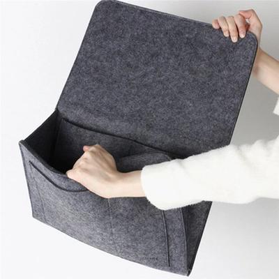 Inspired Living Smart Felt Bedside Storage Organizer Caddy With Multi Pocket Sofa & Bedside Holder dark Gray