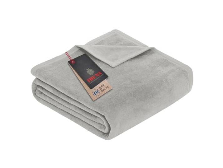 Ibena Porto Kinderdecke 100x150 cm - weiche, warme und waschbare Kinderdecke - Kleine Decke für Kinder, Hellgrau