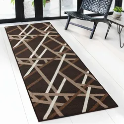 Floordirekt Teppich-Läufer nach Maß   Printed   Braun mit Streifen